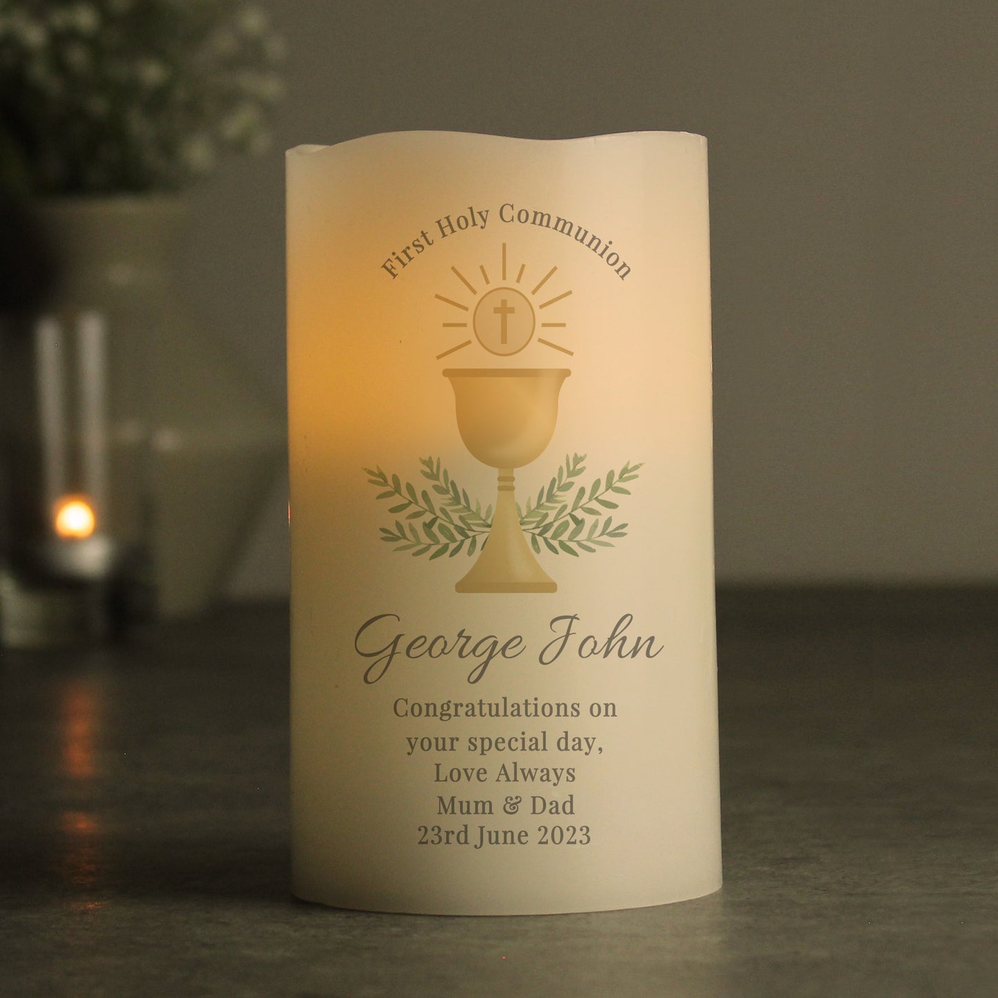Personalised First Holy Communion LED Candle - image 4