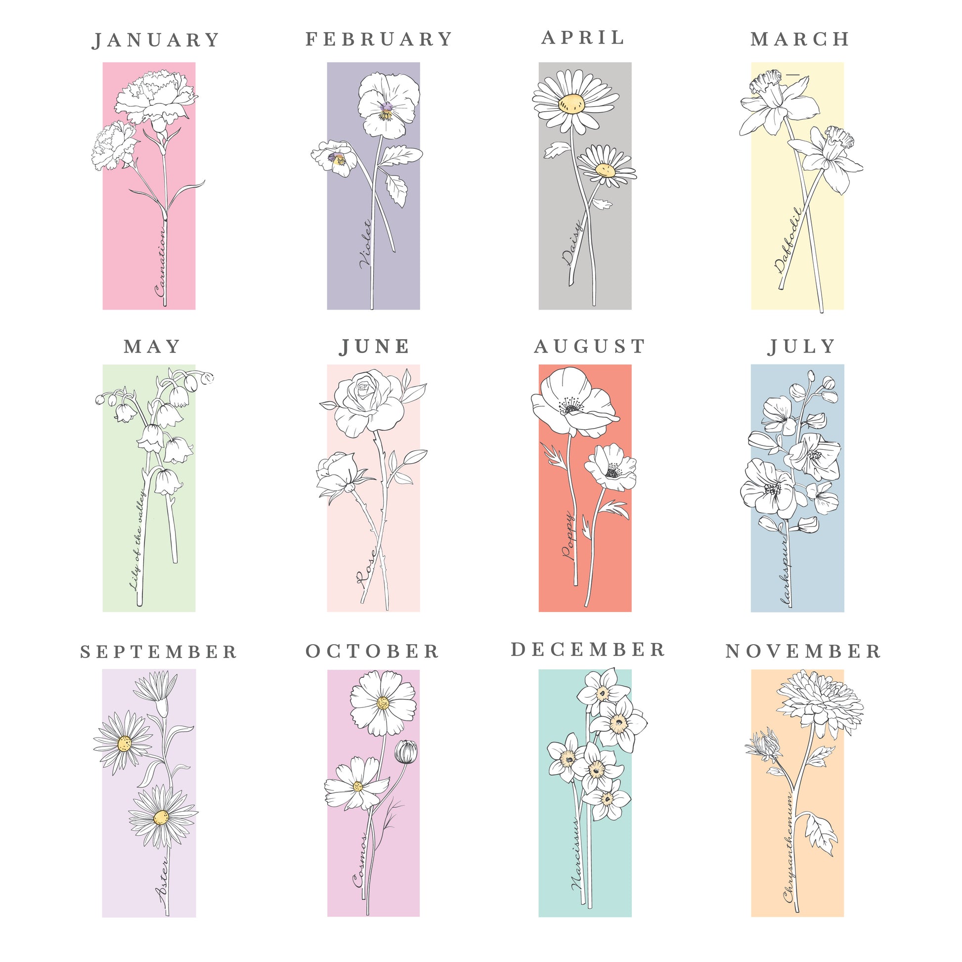 Personalised Birth Flower Pillar Candle - image 14