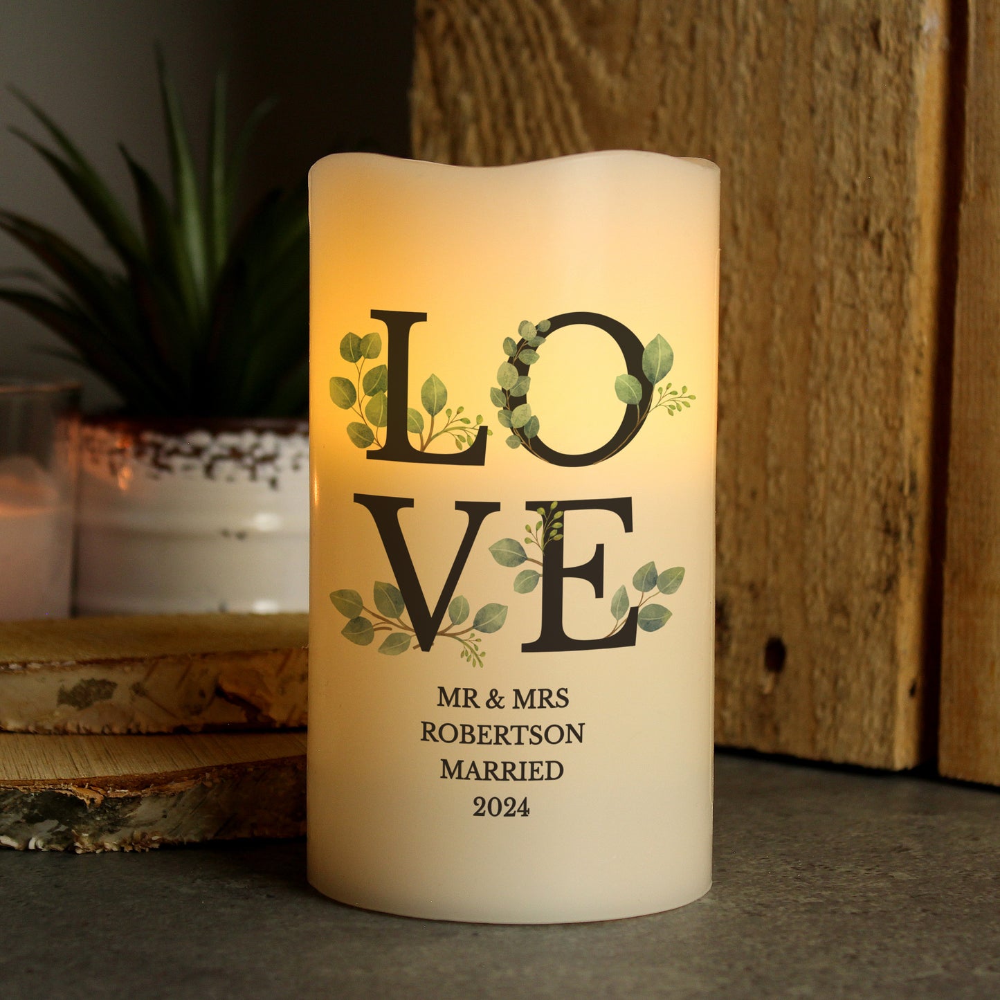 Personalised LOVE LED Candle from Heartfelt Gifts