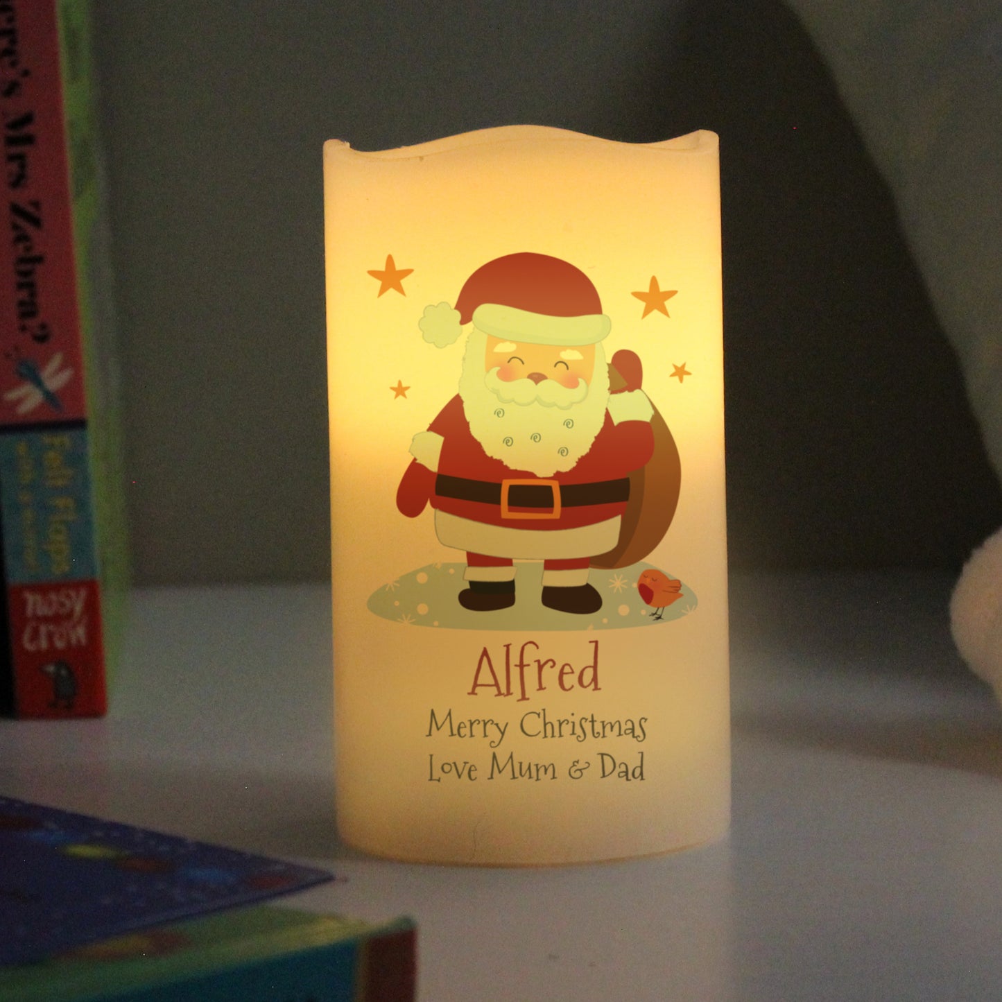 Personalised Christmas Santa LED Candle from Heartfelt Gifts