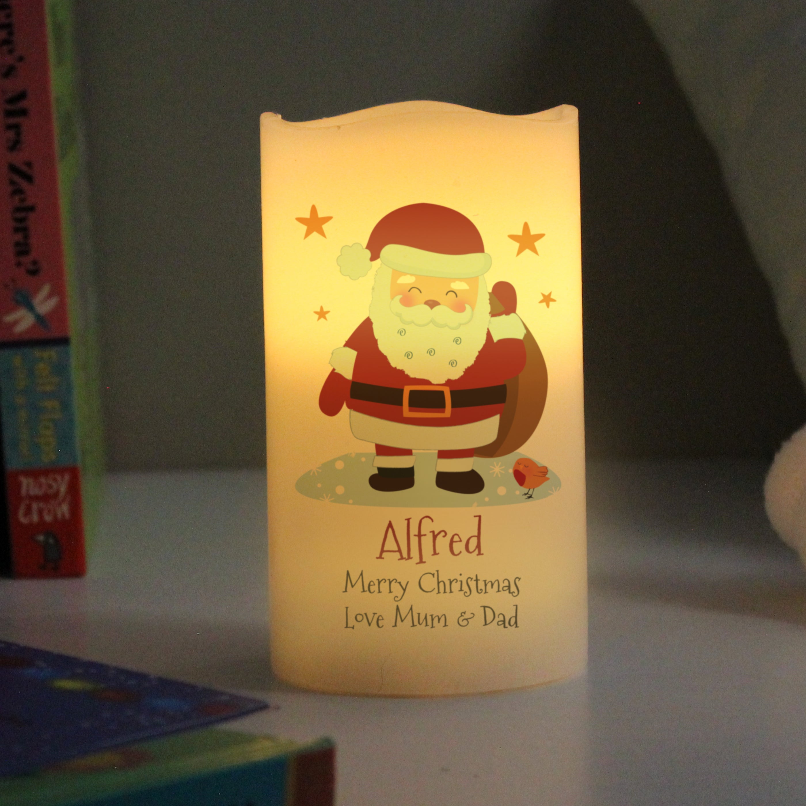 Personalised Christmas Santa LED Candle from Heartfelt Gifts