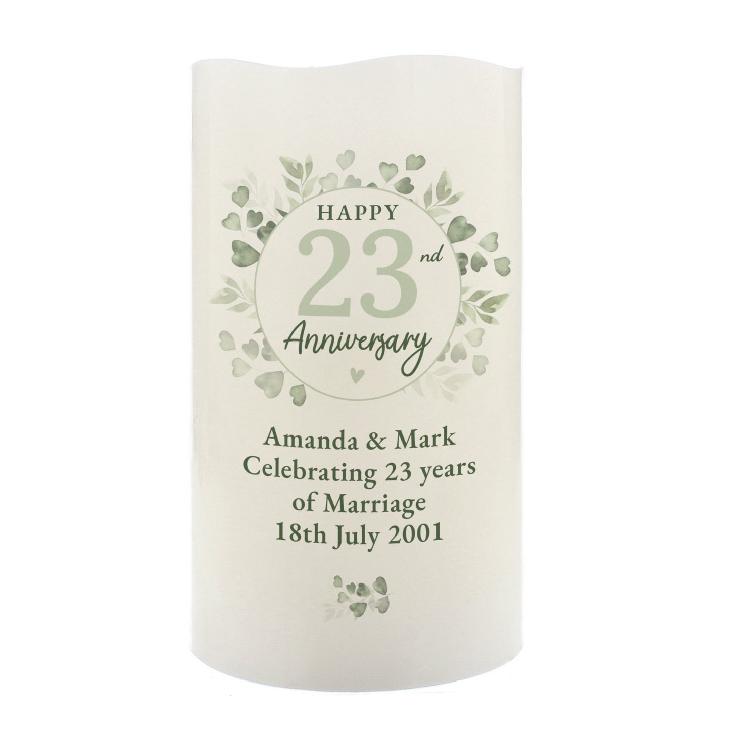 Personalised Botanical Anniversary LED Candle - image 5