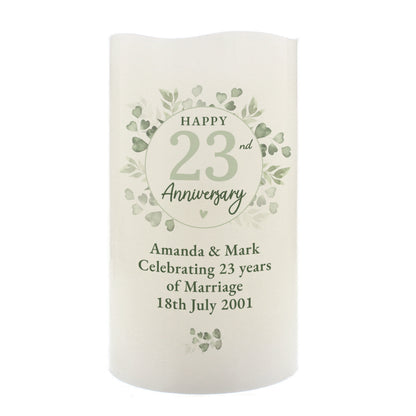 Personalised Botanical Anniversary LED Candle - image 5