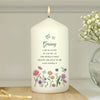 Personalised Wild Flowers Pillar Candle