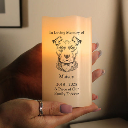 Personalised Dog Breed Memorial LED Candle - image 4