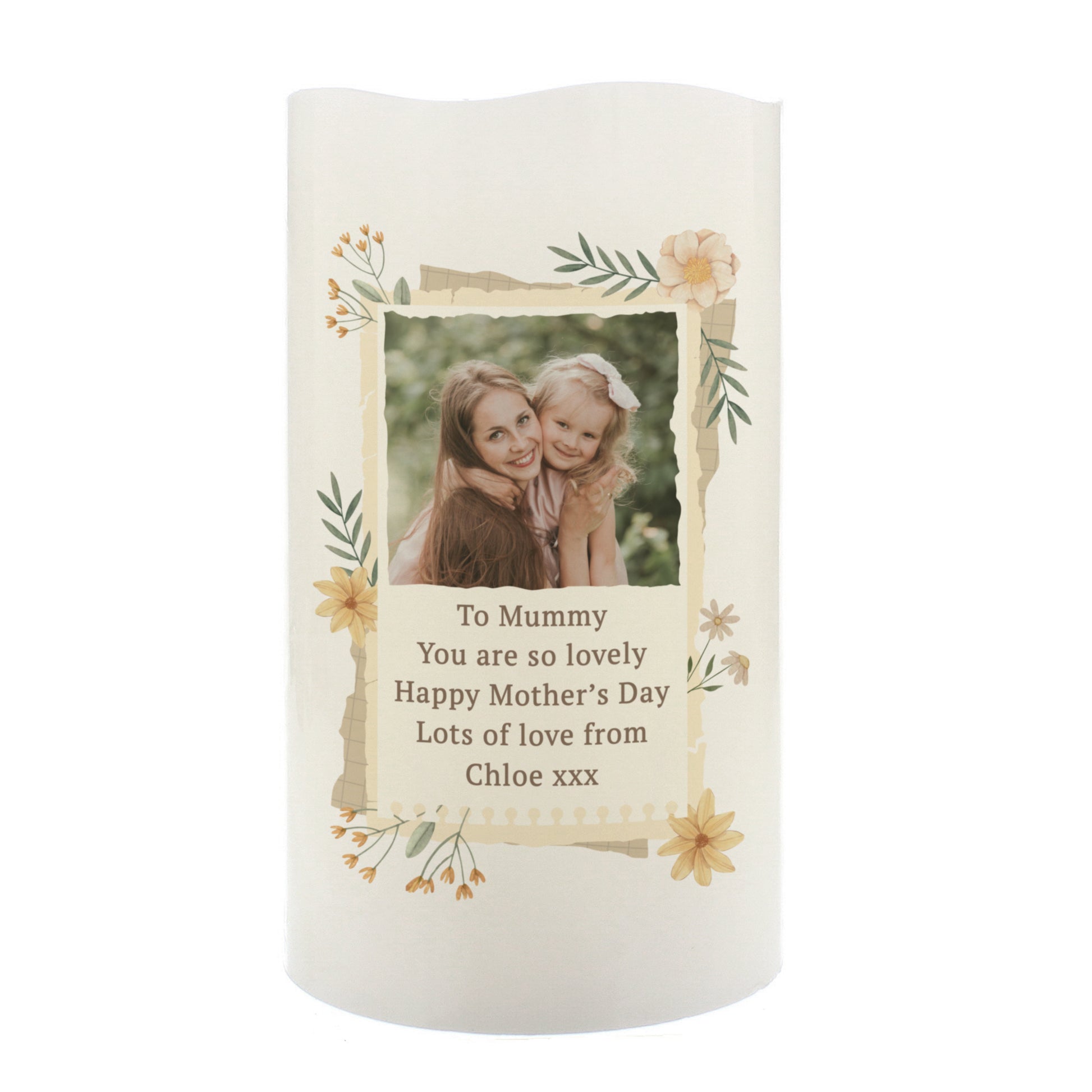 Personalised Wild Flowers Photo Upload LED Candle - image 5