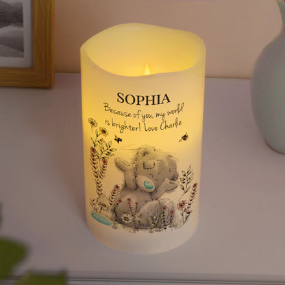 Personalised Me to You Floral LED Candle - image 2