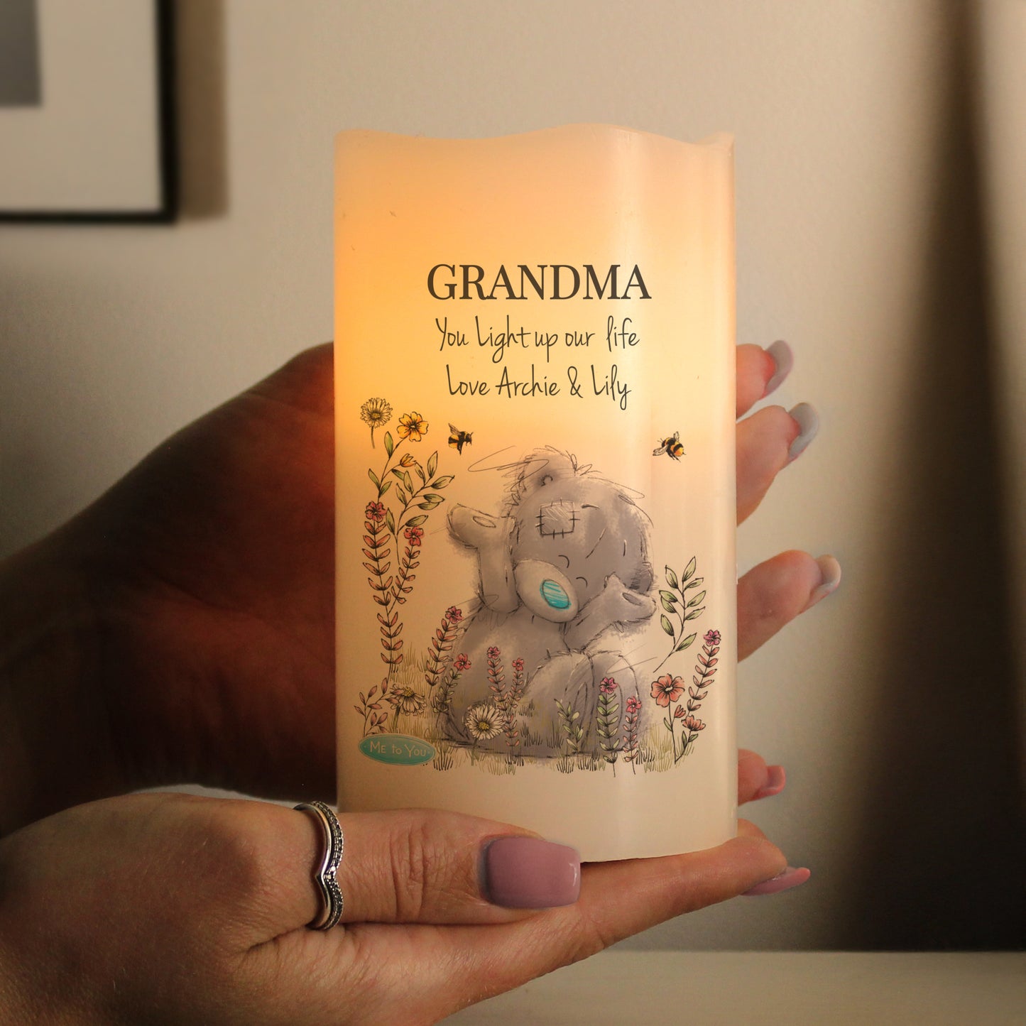 Personalised Me to You Floral LED Candle - image 4