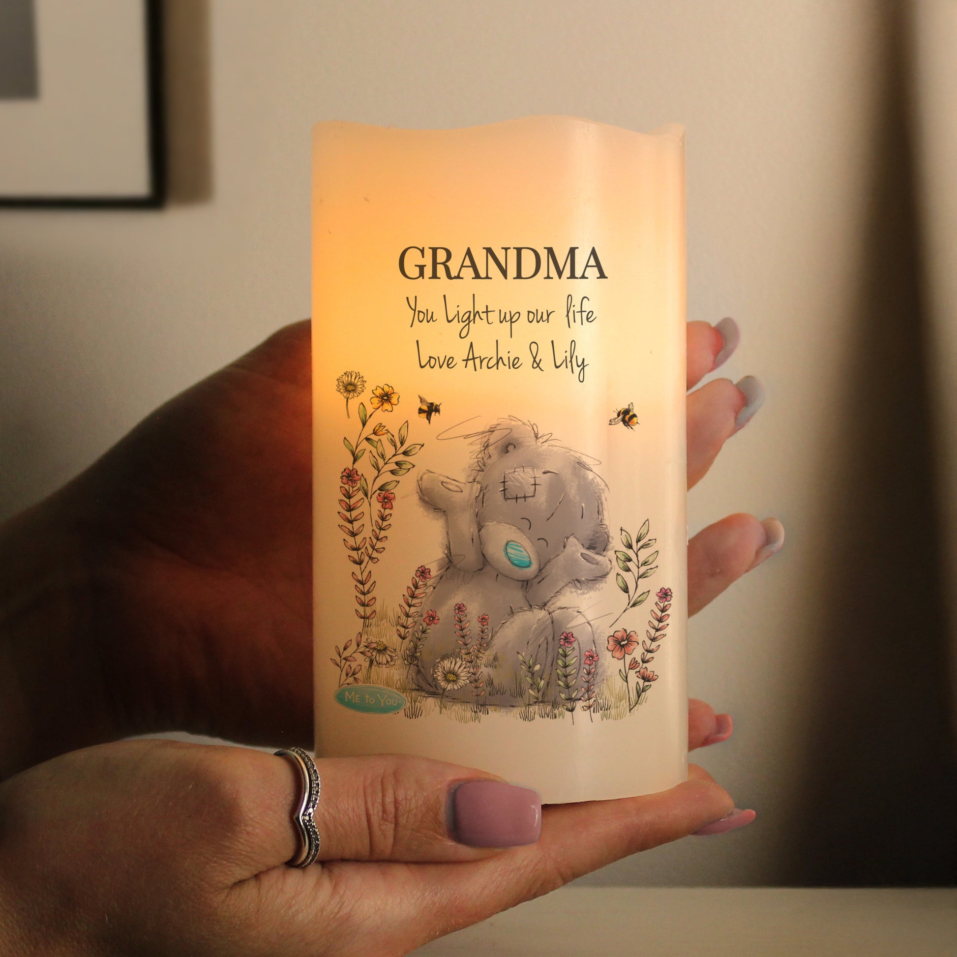 Personalised Me to You Floral LED Candle - image 4