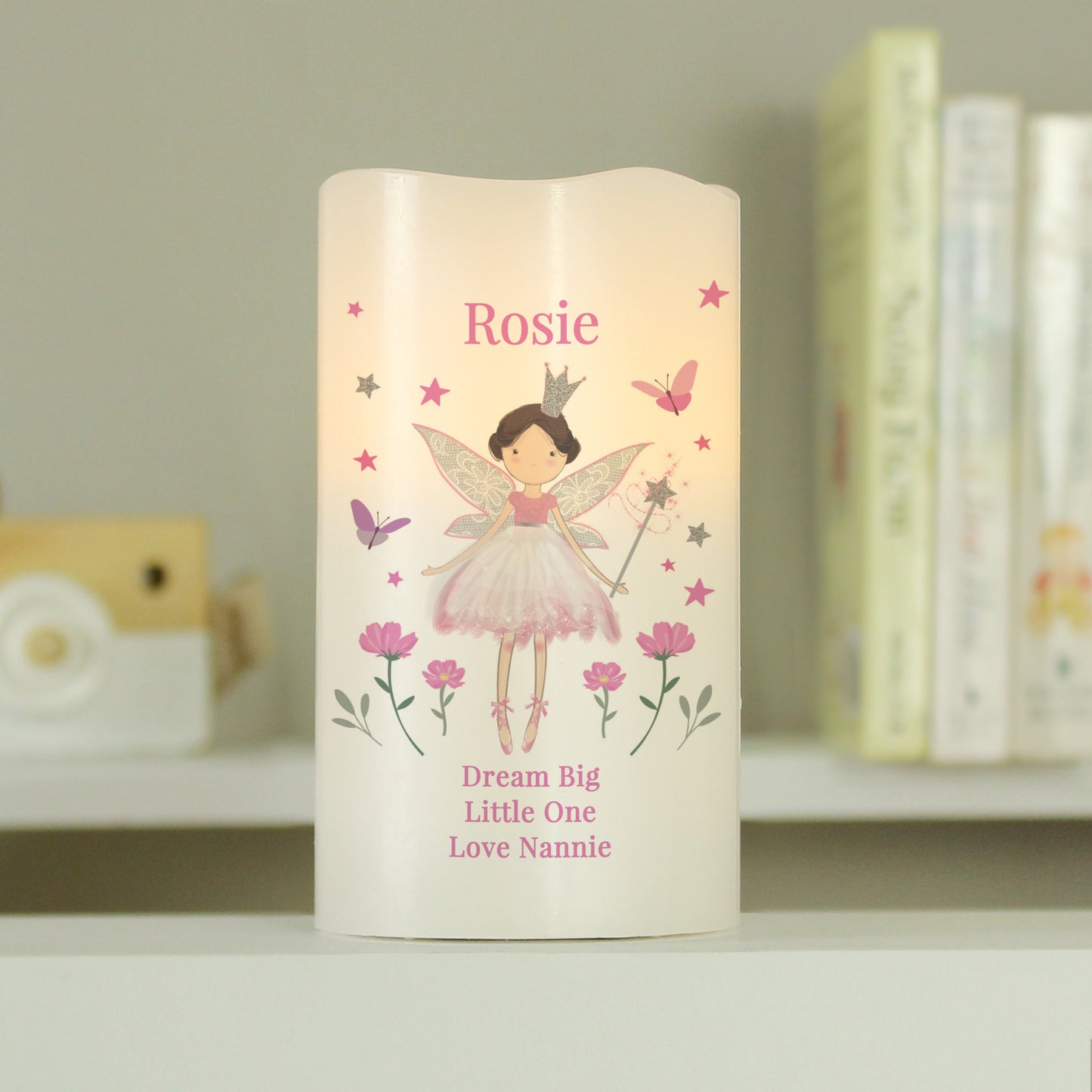 Personalised Fairy Princess Night Light LED Candle – Girls Bedroom Gift - image 4