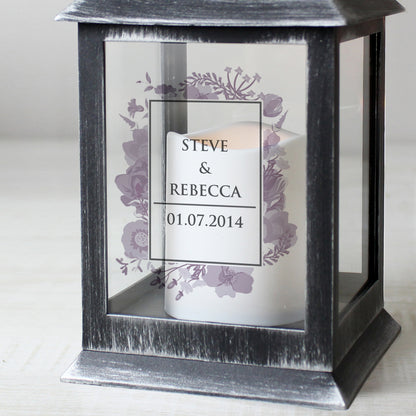 Personalised Soft Watercolour Rustic Black Lantern - image 4