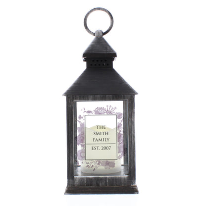 Personalised Soft Watercolour Rustic Black Lantern - image 5