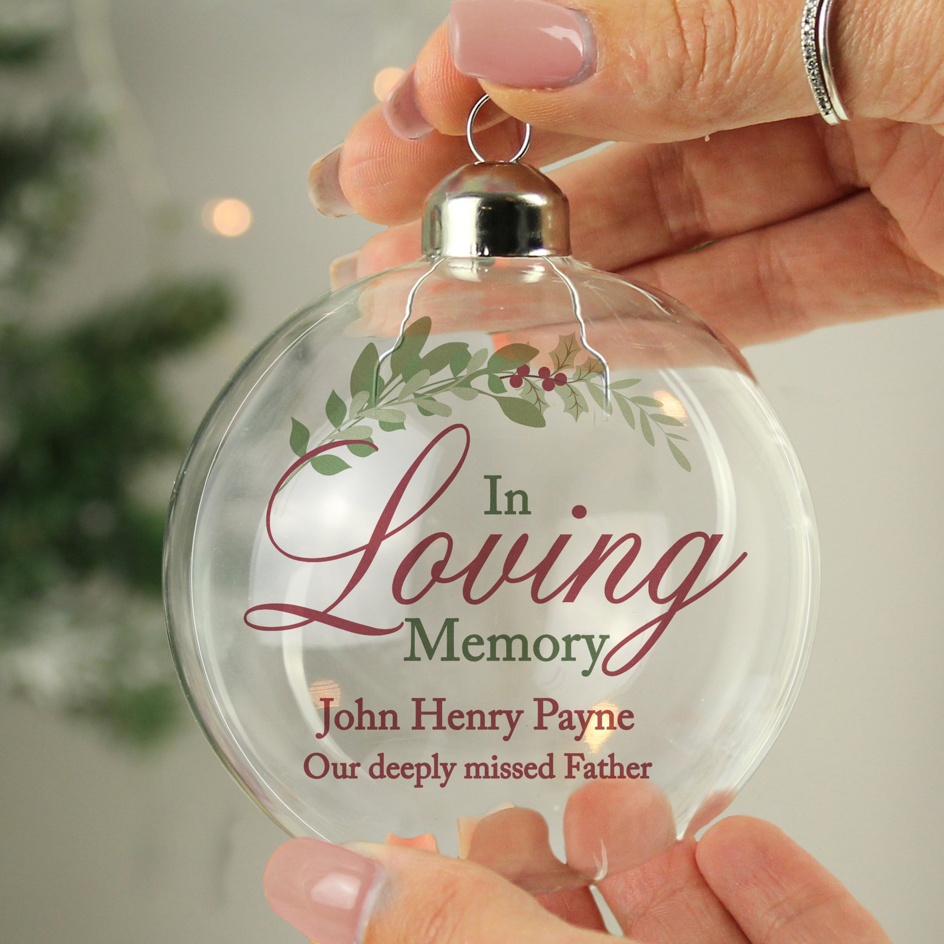 Personalised In Loving Memory Glass Bauble from Heartfelt Gifts
