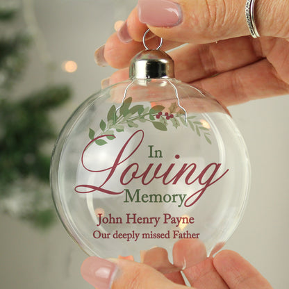 Personalised In Loving Memory Glass Bauble from Heartfelt Gifts
