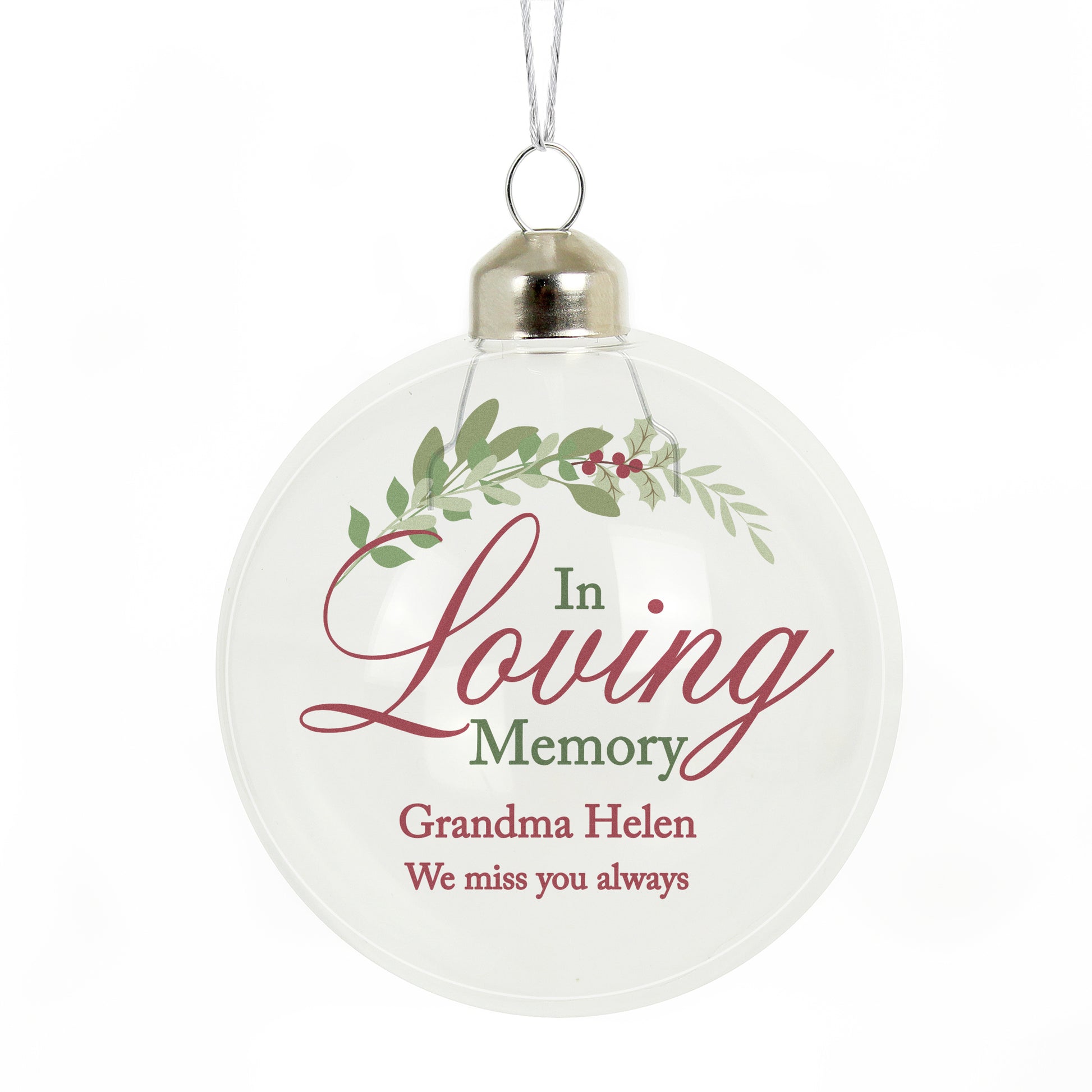 Personalised In Loving Memory Glass Bauble - image 4