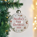 Personalised First Christmas Glass Bauble from Heartfelt Gifts