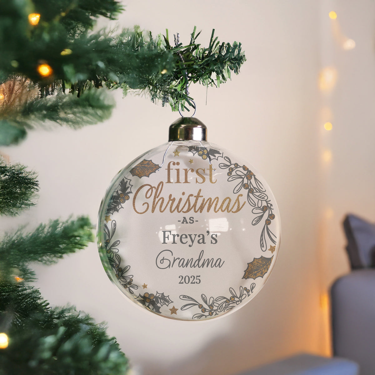 Personalised First Christmas As... Glass Bauble - image 3
