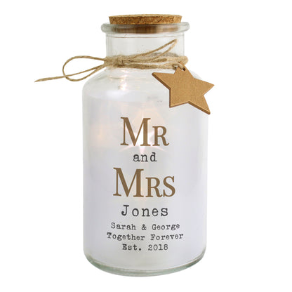 Personalised Mr & Mrs LED Glass Jar - image 4