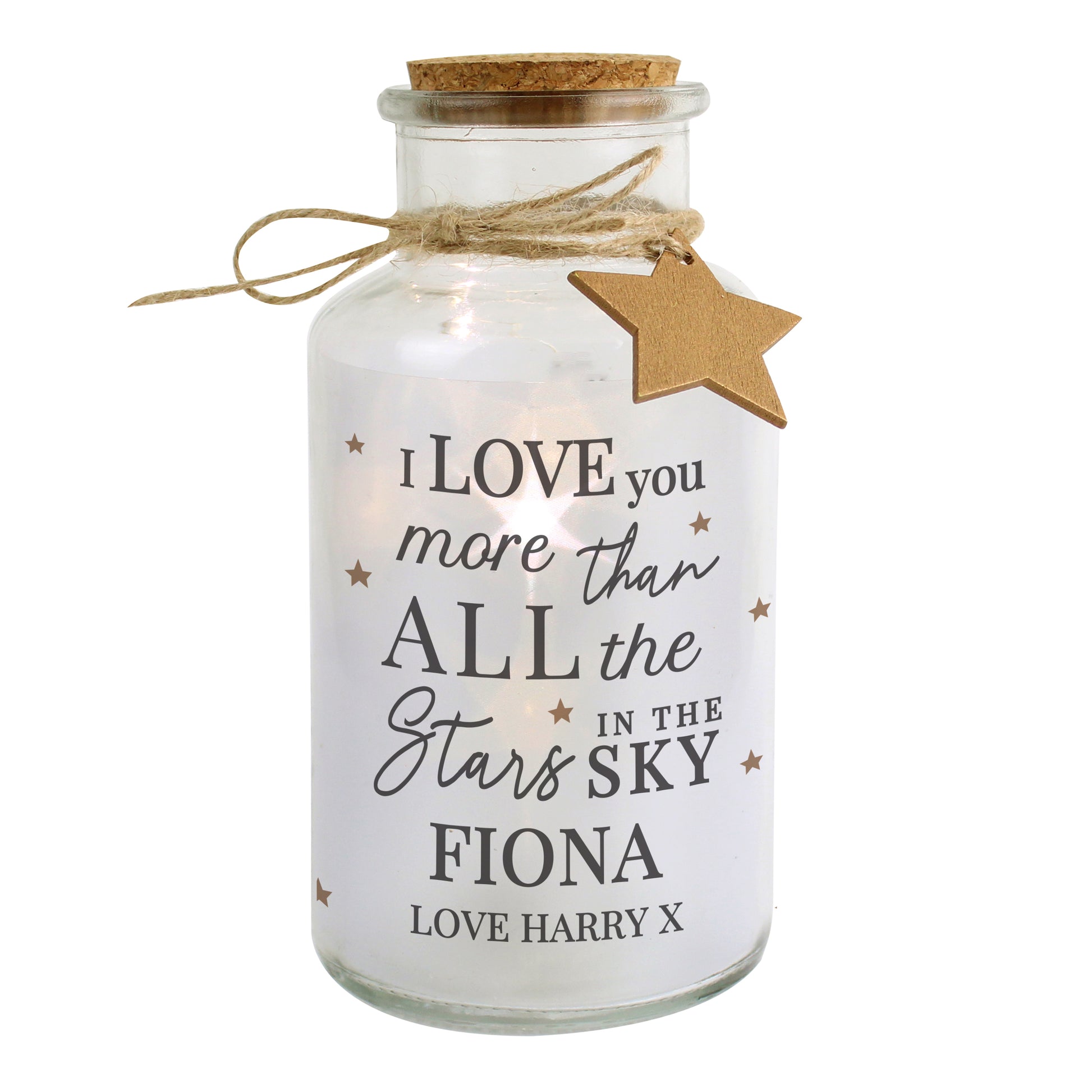 Personalised I Love You More... LED Glass Jar - image 5