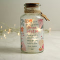 Personalised Floral LED Glass Jar from Heartfelt Gifts