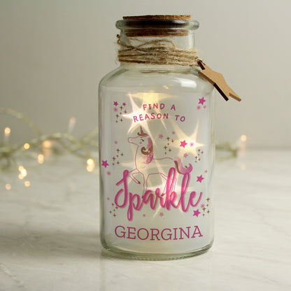 Personalised Unicorn LED Glass Jar - image 2