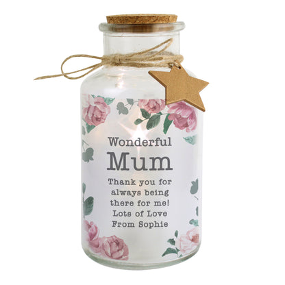 Personalised Floral Watercolour LED Glass Jar - image 5