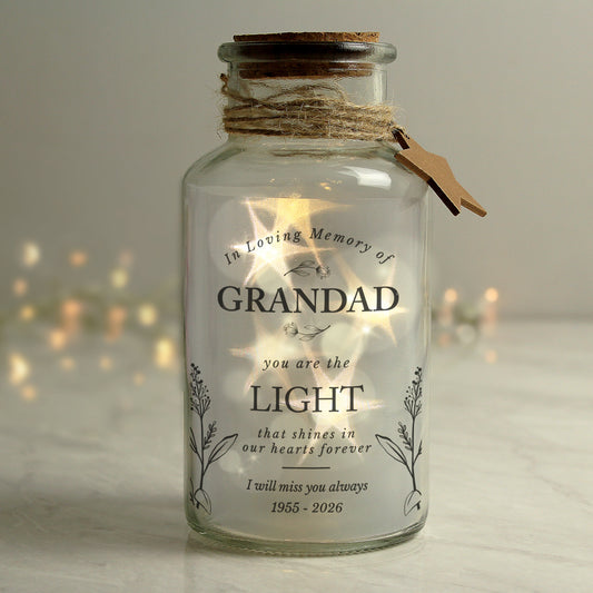 Personalised In Loving Memory LED Glass Jar from Heartfelt Gifts