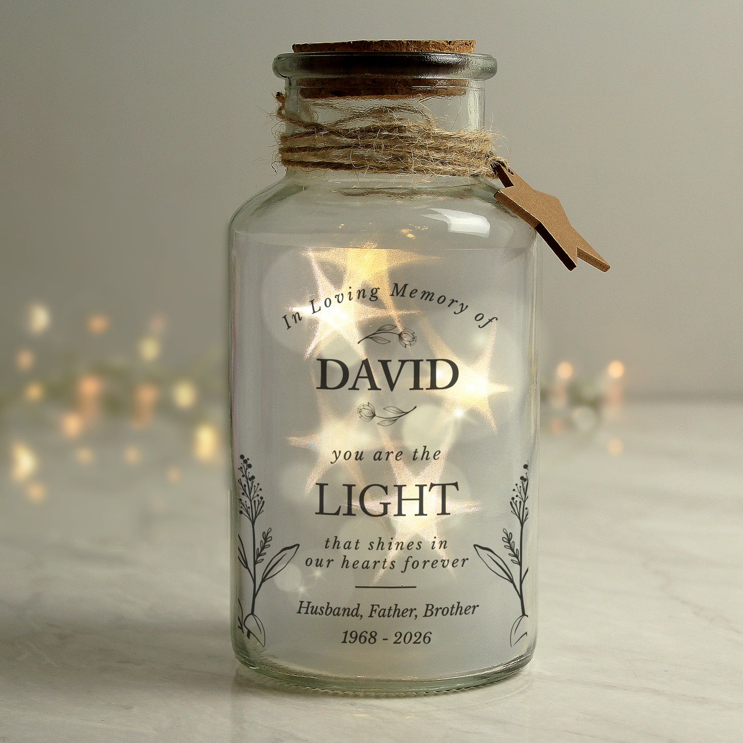 Personalised In Loving Memory LED Glass Jar - image 2