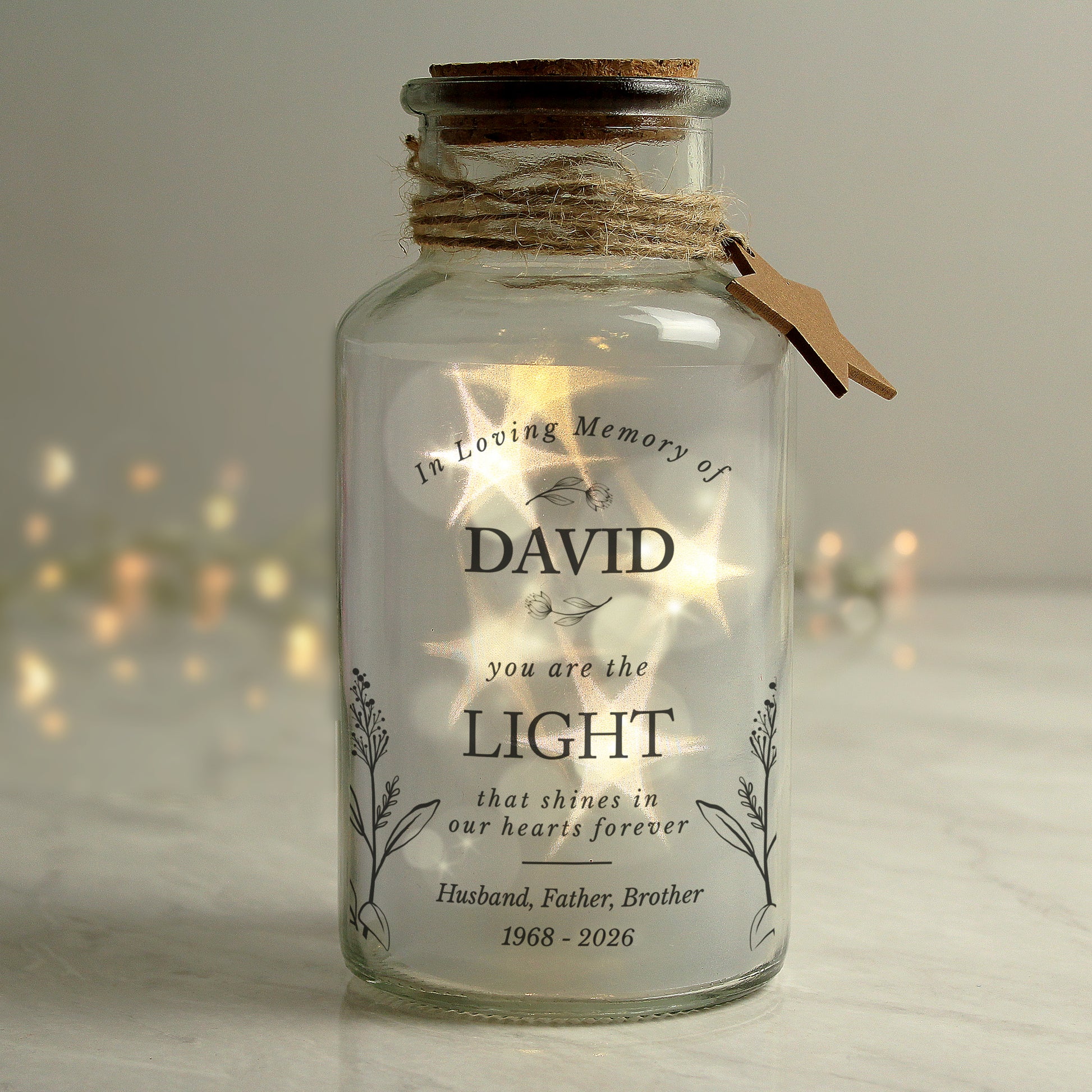 Personalised In Loving Memory LED Glass Jar - image 2