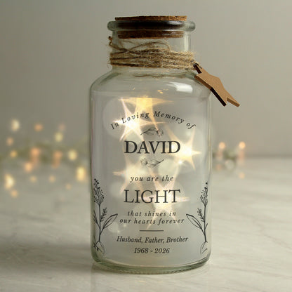 Personalised In Loving Memory LED Glass Jar - image 2