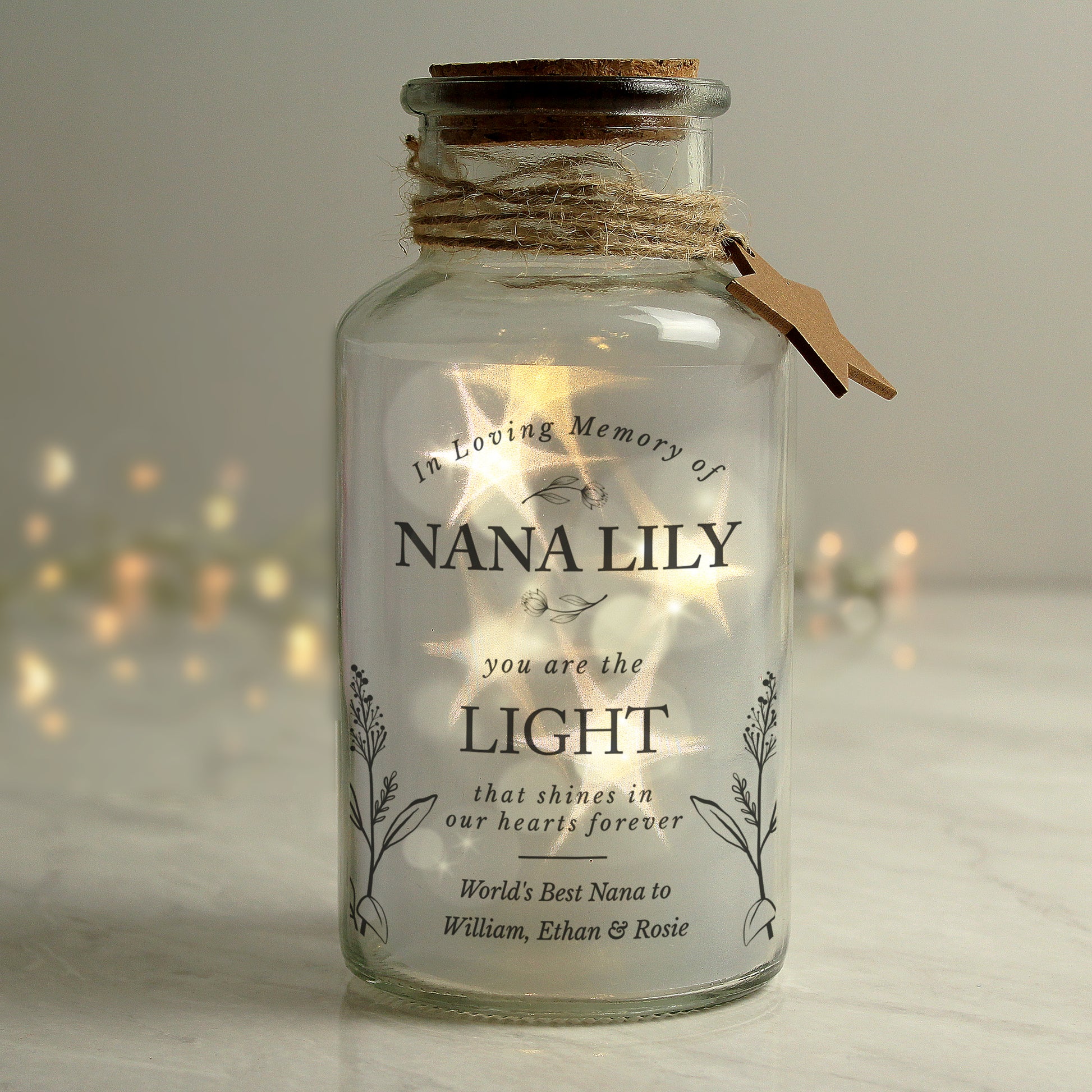 Personalised In Loving Memory LED Glass Jar - image 4