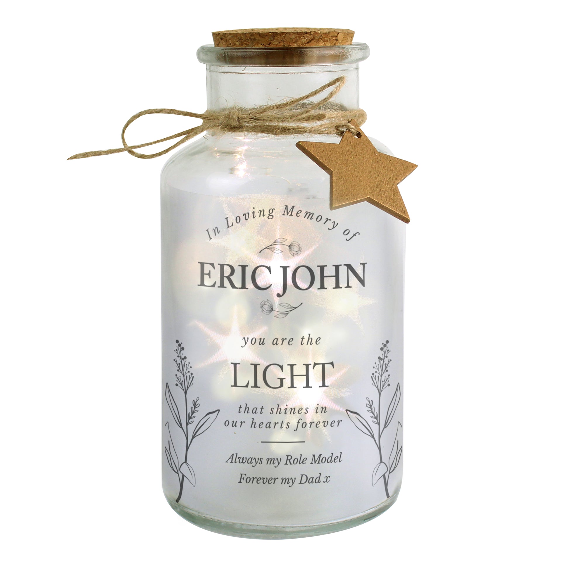 Personalised In Loving Memory LED Glass Jar - image 5