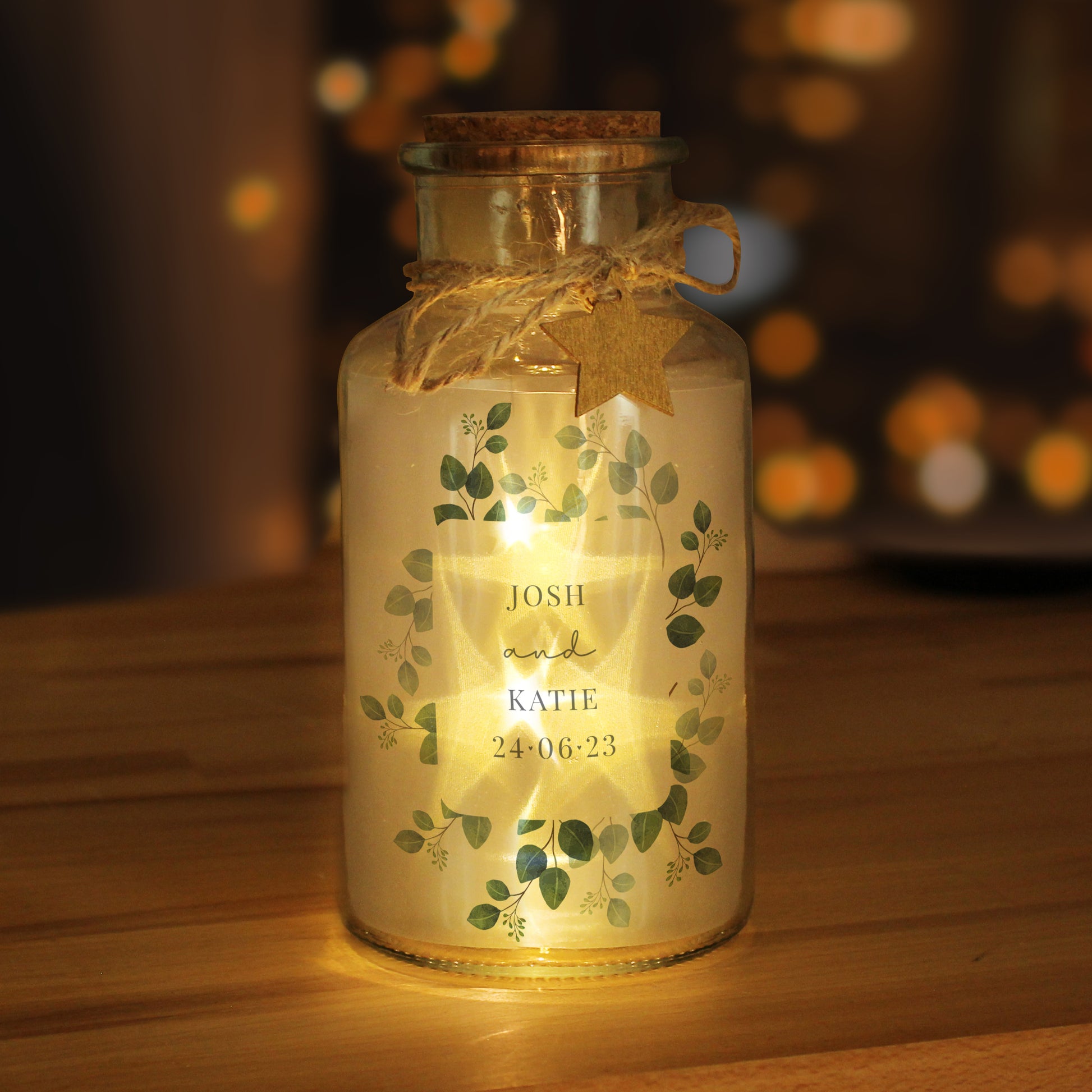 Personalised Botanical LED Glass Jar - image 2
