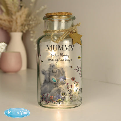 Personalised Me to You Floral LED Glass Jar from Heartfelt Gifts