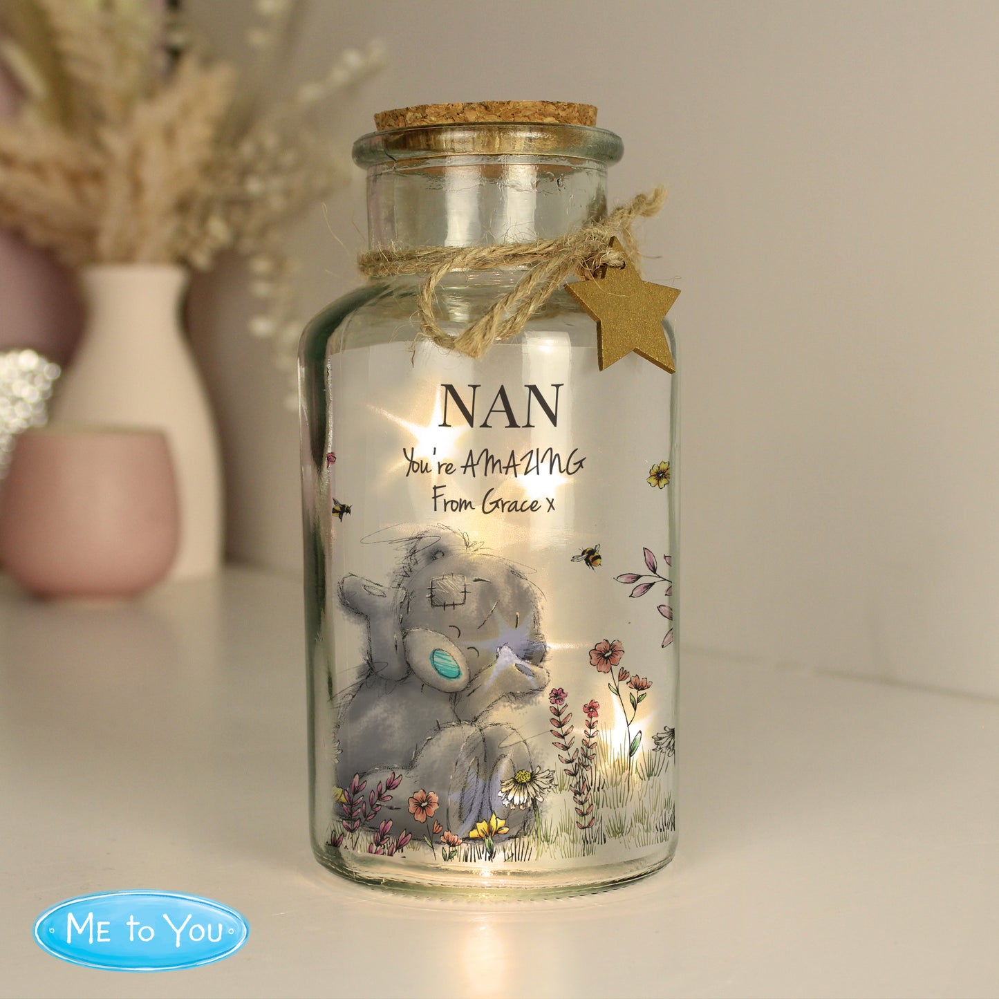 Personalised Me to You Floral LED Glass Jar - image 2