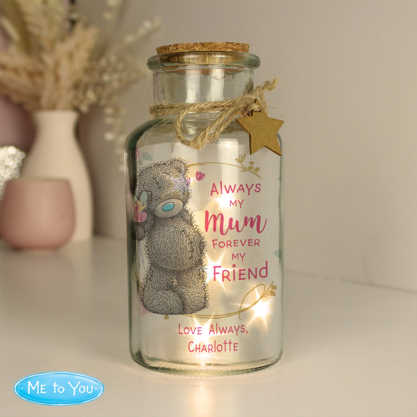 Personalised Me To You Forever My Friend LED Glass Jar from Heartfelt Gifts