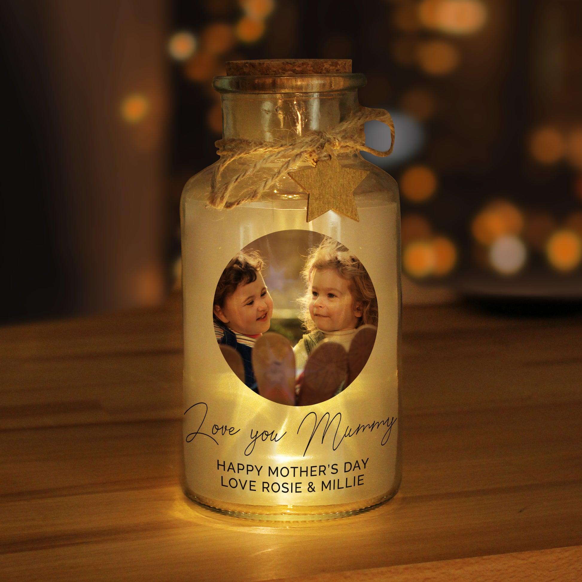 Personalised Photo Upload LED Glass Jar - image 2