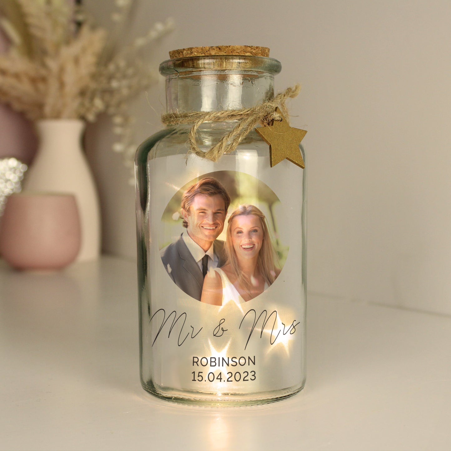 Personalised Photo Upload LED Glass Jar - image 3