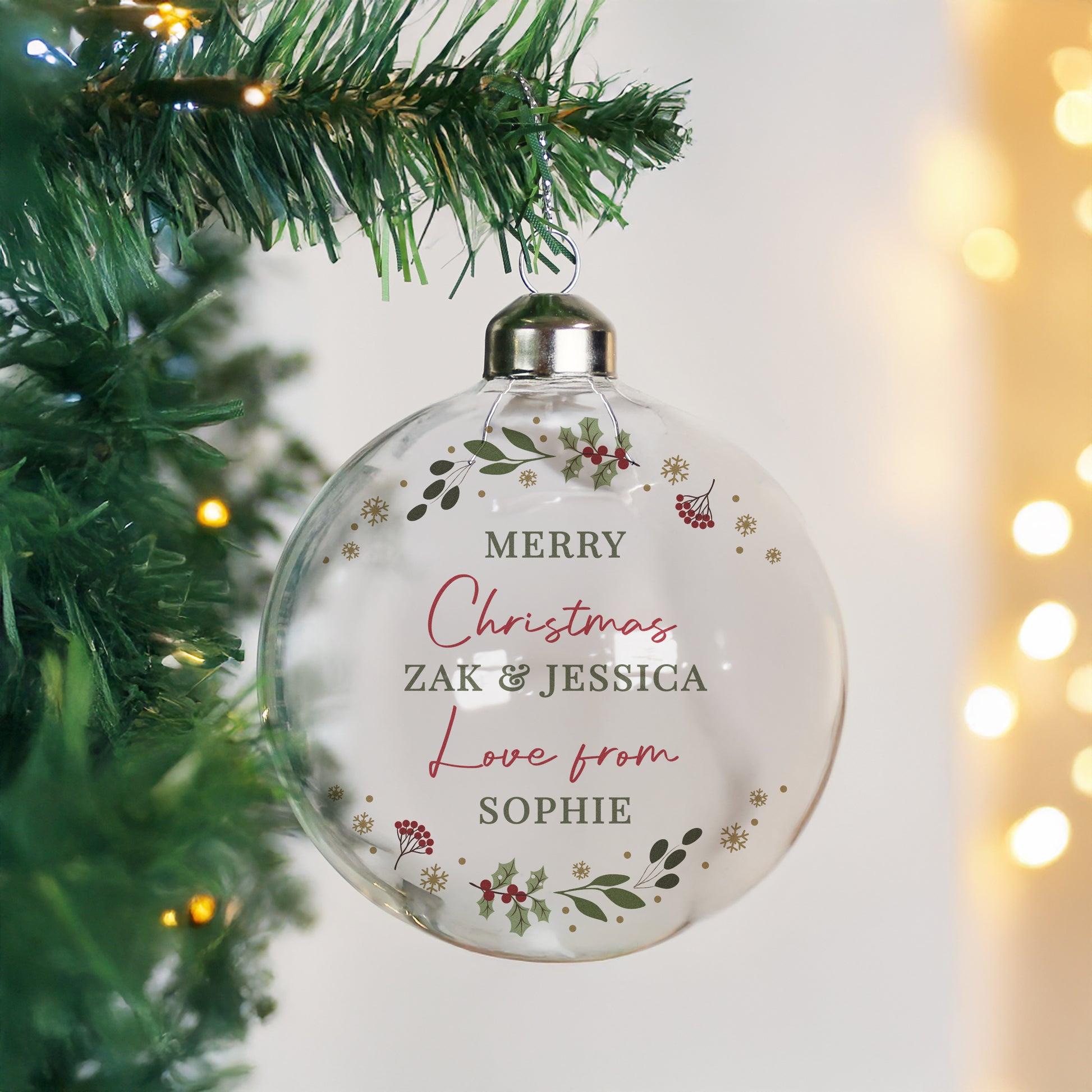 Personalised Christmas Glass Bauble from Heartfelt Gifts