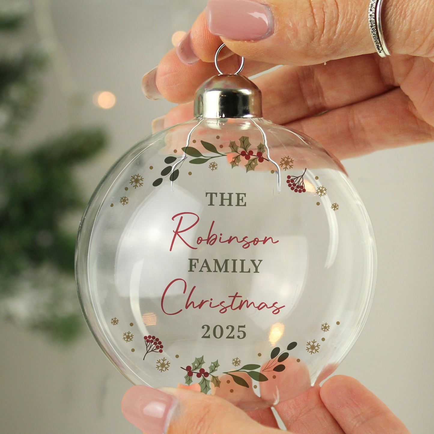 Personalised Christmas Glass Bauble - image 2