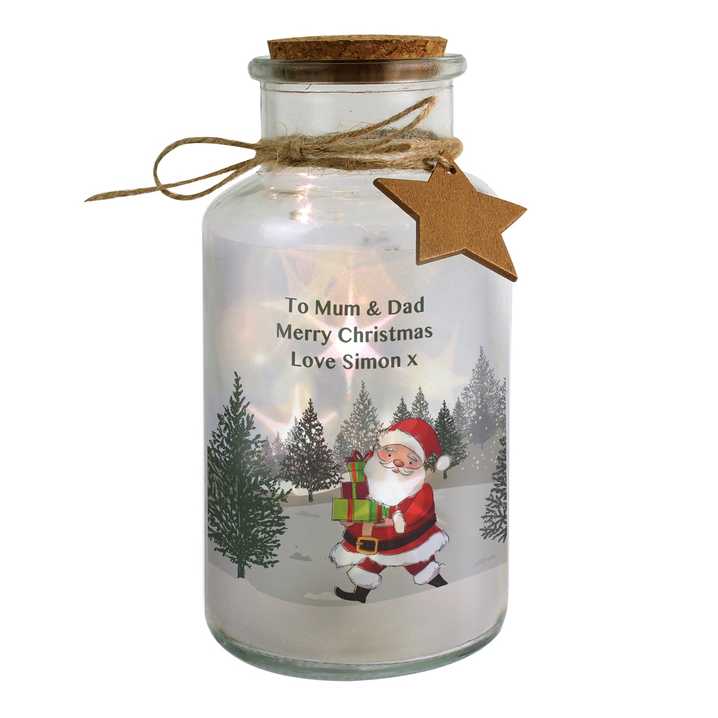 Personalised Santa LED Glass Jar - image 5