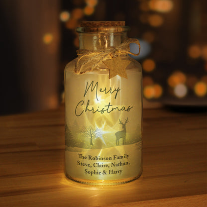 Personalised Merry Christmas LED Glass Jar from Heartfelt Gifts