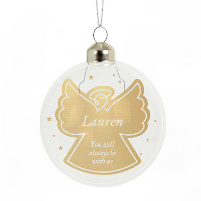 Personalised Gold Angel Name Only Glass Bauble - image 4
