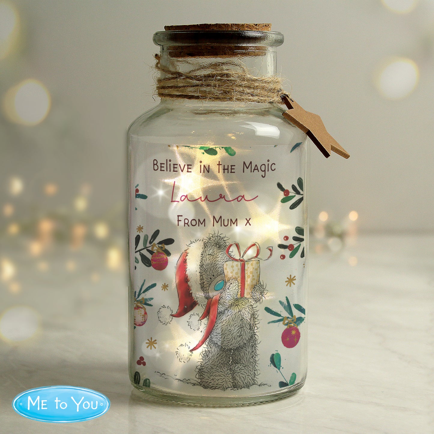 Personalised Me to You Cosy Winter Led Jar from Heartfelt Gifts