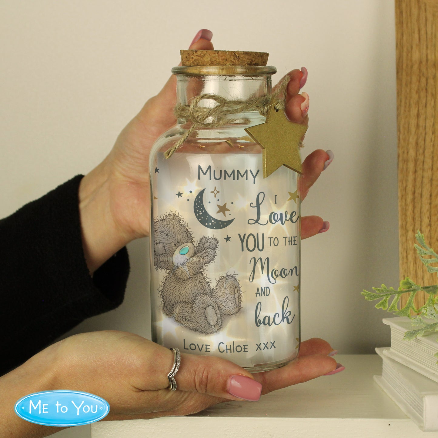 Personalised Me to You Moon & Back LED Light Up Jar - image 3