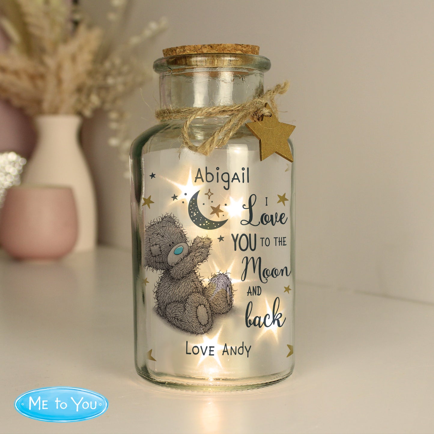 Personalised Me to You Moon & Back LED Light Up Jar - image 4