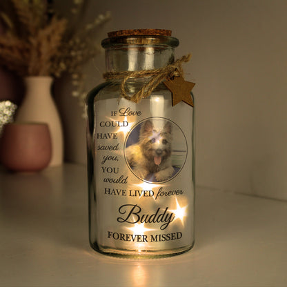 Personalised Pet Memorial Photo Upload LED Light Up Jar - image 3