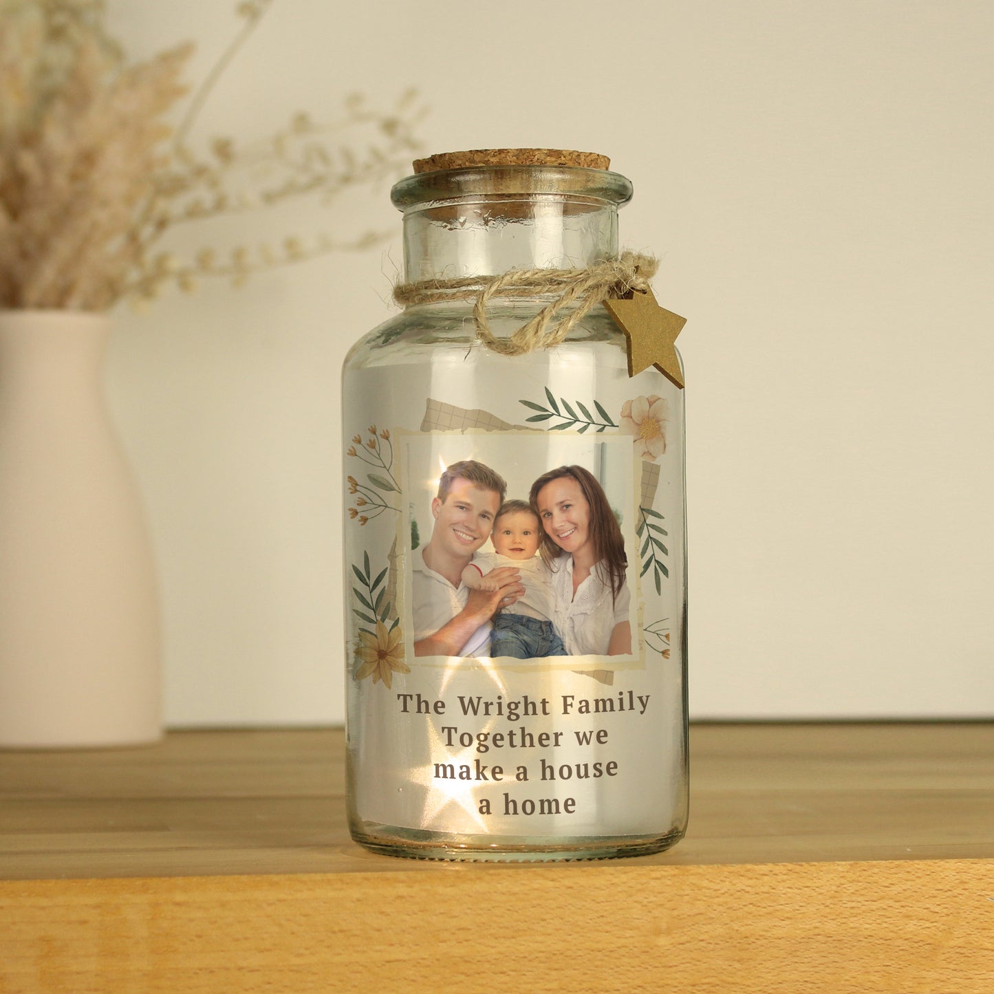 Personalised Wild Flowers Photo Upload LED Light Up Jar - image 4