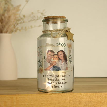 Personalised Wild Flowers Photo Upload LED Light Up Jar - image 4