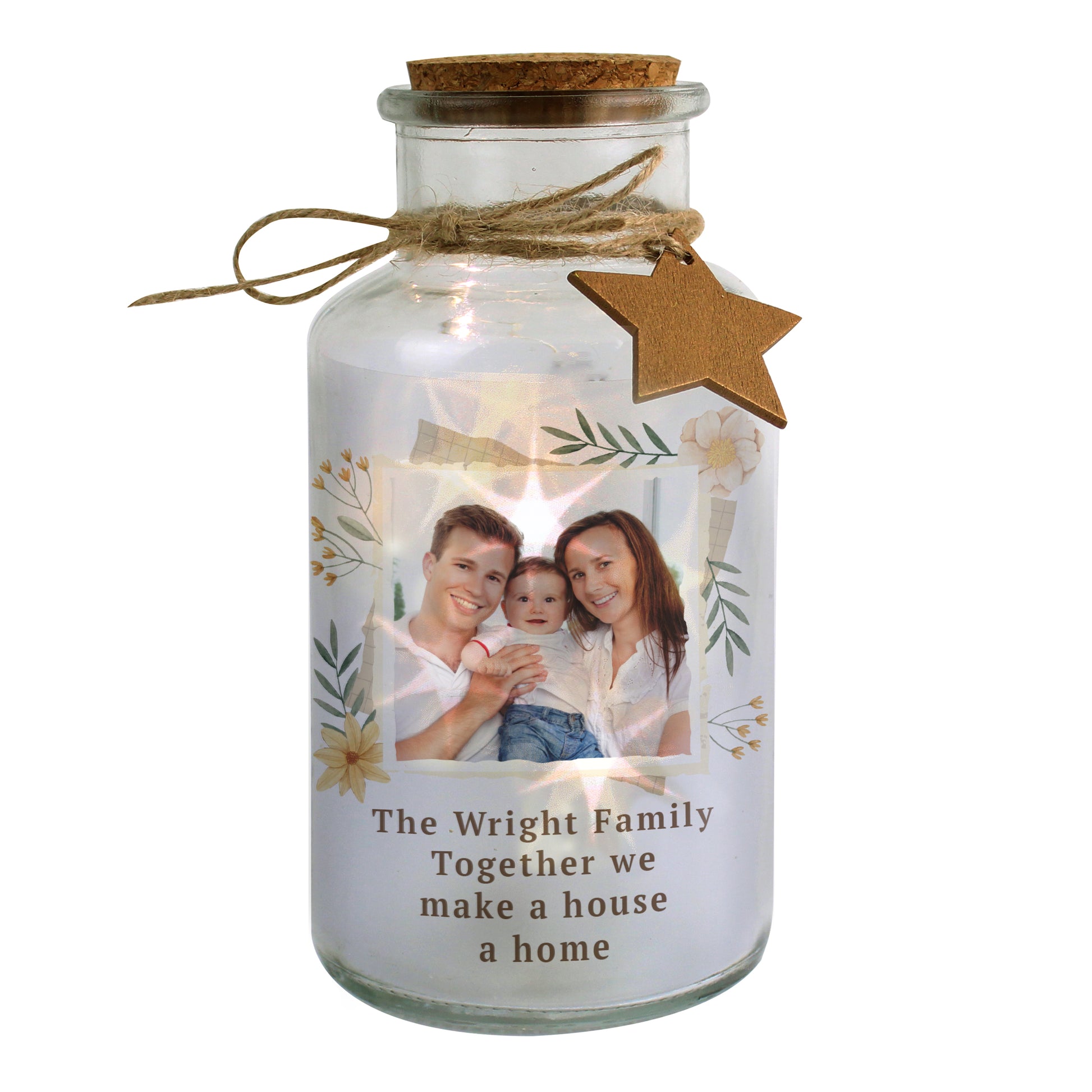 Personalised Wild Flowers Photo Upload LED Light Up Jar - image 5